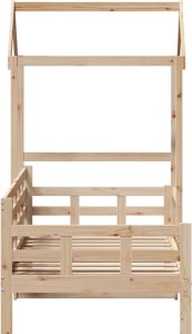 vidaXL Łóżko dzienne z daszkiem, 80x200 cm, lite drewno sosnowe 7