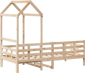 vidaXL Łóżko dzienne z daszkiem, 80x200 cm, lite drewno sosnowe 8