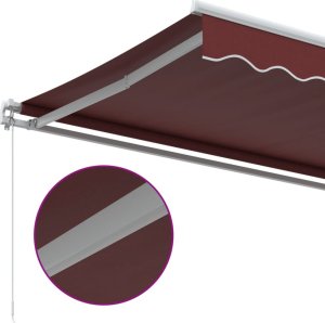 vidaXL vidaXL Ręcznie zwijana markiza, burgundowa, 350x250 cm 6