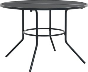 vidaXL vidaXL Stół na taras, okrągły, antracytowy, 110x72,5 cm, stal 2