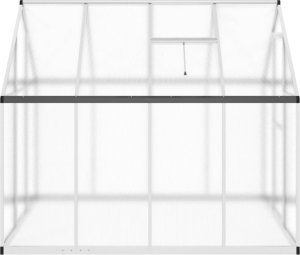 vidaXL Szklarnia z ramą podstawy, srebrna, 224x169x195 cm, aluminium 4
