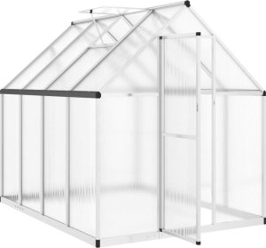 vidaXL Szklarnia z ramą podstawy, srebrna, 224x169x195 cm, aluminium 6