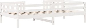 vidaXL Rama łóżka, biała, 75x190 cm, lite drewno sosnowe 6