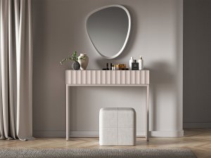 Selsey Toaletka Derriva z szufladą i ryflowanymi frontami 91 cm jasny beż 2