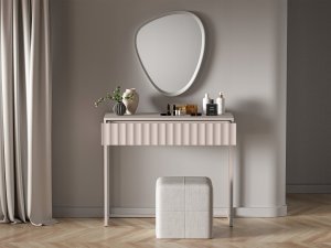 Selsey Toaletka Derriva z szufladą i ryflowanymi frontami 91 cm jasny beż 7