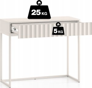 Selsey Toaletka Derriva z szufladą i ryflowanymi frontami 91 cm jasny beż 10