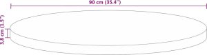 vidaXL Blat stołu, 90x3,8 cm, okrągły, lite drewno z odzysku 9