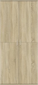 vidaXL vidaXL Wysoka szafka, dąb sonoma, 80x35x180cm, materiał drewnopochodny 3