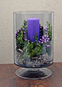 Inter-Deco Szklany lampion na nóżce - nowoczesne szkło 30cm 3