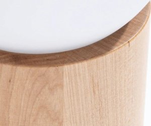 Lampa stołowa Sollux Lighting Drewniana lampa stołowa ze szklanym kloszem w kształcie kuli 3