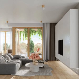 Lampa stołowa Sollux Lighting Drewniana lampa stołowa ze szklanym kloszem w kształcie kuli 5