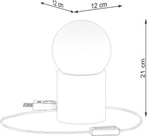 Lampa stołowa Sollux Lighting Drewniana lampa stołowa ze szklanym kloszem w kształcie kuli 7