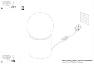 Lampa stołowa Sollux Lighting Drewniana lampa stołowa ze szklanym kloszem w kształcie kuli 8