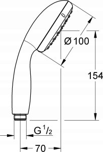 Słuchawka prysznicowa Grohe Hand shower Grohe VITALIO START 100 279462430, black matte 2