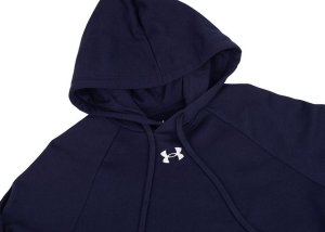Under Armour Bluza z kapturem kangurka męska Rival Fleece Hoodie granatowa 1379757 410 M 4