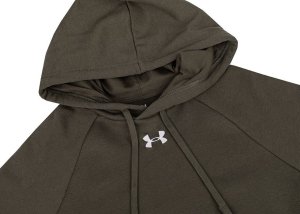 Under Armour Bluza męska Rival Fleece Hoodie oliwkowa 1379757 390 M 4