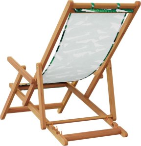 vidaXL vidaXL Składane krzesła plażowe 2 szt., wzór w liście tkanina i drewno 6