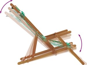 vidaXL vidaXL Składane krzesła plażowe 2 szt., wzór w liście tkanina i drewno 8