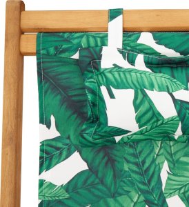 vidaXL vidaXL Składane krzesła plażowe 2 szt., wzór w liście tkanina i drewno 9