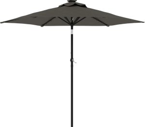 vidaXL vidaXL Parasol ogrodowy LED, stalowy słupek, antracyt, 225x225x212 cm 2