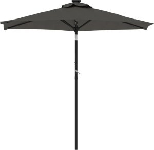 vidaXL vidaXL Parasol ogrodowy LED, stalowy słupek, antracyt, 225x225x212 cm 4