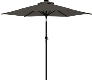 vidaXL vidaXL Parasol ogrodowy LED, stalowy słupek, antracyt, 225x225x212 cm 5
