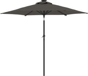 vidaXL vidaXL Parasol ogrodowy LED, stalowy słupek, antracyt, 225x225x212 cm 6