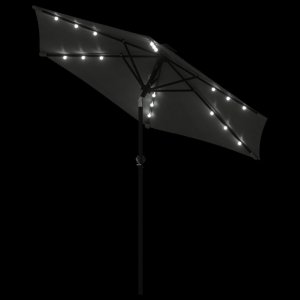 vidaXL vidaXL Parasol ogrodowy LED, stalowy słupek, antracyt, 225x225x212 cm 8
