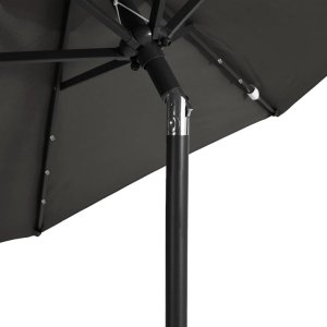 vidaXL vidaXL Parasol ogrodowy LED, stalowy słupek, antracyt, 225x225x212 cm 9