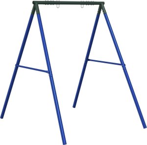 vidaXL Rama do huśtawki ogrodowej, z 2 haczykami, niebieska, stal 2