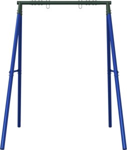 vidaXL Rama do huśtawki ogrodowej, z 2 haczykami, niebieska, stal 3