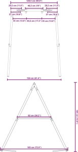 vidaXL Rama do huśtawki ogrodowej, z 2 haczykami, niebieska, stal 8