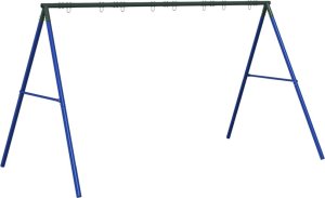 vidaXL Rama do huśtawki ogrodowej, z 8 haczykami, niebieska, stal 2