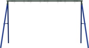 vidaXL Rama do huśtawki ogrodowej, z 8 haczykami, niebieska, stal 3