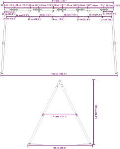 vidaXL Rama do huśtawki ogrodowej, z 8 haczykami, niebieska, stal 8