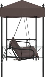 vidaXL vidaXL Huśtawka ogrodowa z baldachimem, kawowy brąz, stal 6