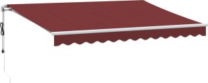 vidaXL vidaXL Automatycznie zwijana markiza, burgundowa, 350x250 cm 2