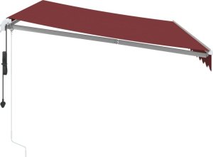 vidaXL vidaXL Automatycznie zwijana markiza, burgundowa, 350x250 cm 4