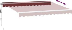 vidaXL vidaXL Automatycznie zwijana markiza, burgundowa, 350x250 cm 5