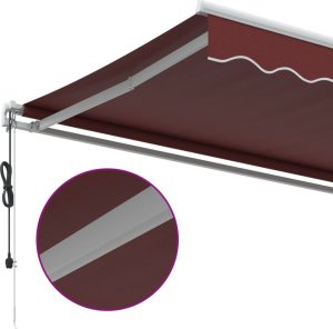 vidaXL vidaXL Automatycznie zwijana markiza, burgundowa, 350x250 cm 7