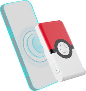 Powerbank OTL Powerbank magnetyczny OTL 5000 mAh, USB-C 15W, Pokemon Pokeball ze stojakiem (biało-czerwony) 1