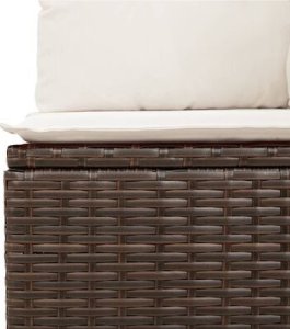 vidaXL 10-cz. zestaw mebli ogrodowych z poduszkami, brązowy polirattan 13