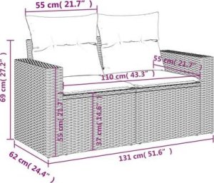 vidaXL 9-cz. zestaw mebli ogrodowych z poduszkami, brązowy, polirattan 14