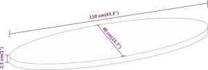 vidaXL Blat stołu, 110x40x2,5 cm, owalny, lite drewno mango 8