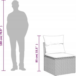 vidaXL 6-cz. zestaw wypoczynkowy do ogrodu, z poduszkami, brązowy 11
