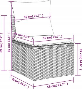 vidaXL 6-cz. zestaw wypoczynkowy do ogrodu, z poduszkami, brązowy 12