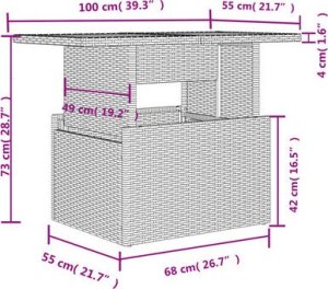vidaXL 6-cz. zestaw wypoczynkowy do ogrodu, z poduszkami, brązowy 14