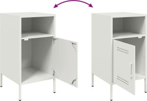 vidaXL vidaXL Szafki nocne, 2 szt., białe, 36x39x68 cm, stal walcowana 9