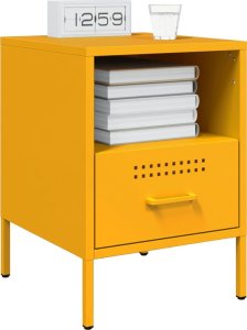 vidaXL Szafki nocne, 2 szt., musztardowe, 36x39x50,5 cm, stal 3