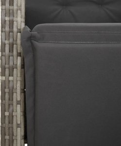 vidaXL 11-cz. zestaw ogrodowych mebli bistro z poduszkami, szary 5